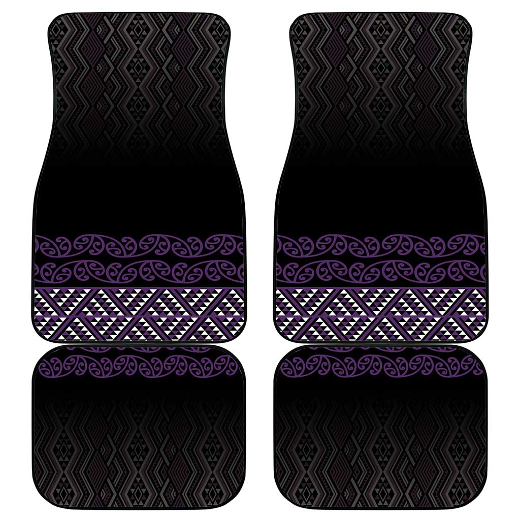 Maori Taniko Patterns Car Mats Purple Niho Taniwha Mix Paatiki Motifs