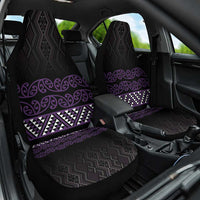 Maori Taniko Patterns Car Seat Cover Purple Niho Taniwha Mix Paatiki Motifs