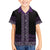 Maori Taniko Patterns Family Matching Long Sleeve Bodycon Dress and Hawaiian Shirt Purple Niho Taniwha Mix Paatiki Motifs