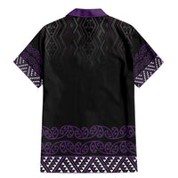 Maori Taniko Patterns Family Matching Mermaid Dress and Hawaiian Shirt Purple Niho Taniwha Mix Paatiki Motifs LT7 - Polynesian Pride