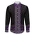 Maori Taniko Patterns Family Matching Mermaid Dress and Hawaiian Shirt Purple Niho Taniwha Mix Paatiki Motifs