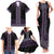 Maori Taniko Patterns Family Matching Tank Maxi Dress and Hawaiian Shirt Purple Niho Taniwha Mix Paatiki Motifs