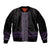 Maori Taniko Patterns Sleeve Zip Bomber Jacket Purple Niho Taniwha Mix Paatiki Motifs