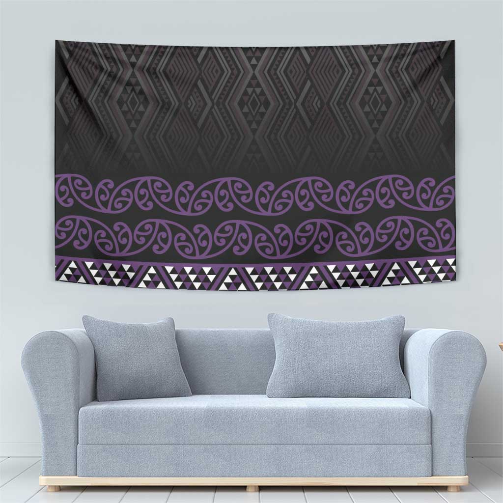 Maori Taniko Patterns Tapestry Purple Niho Taniwha Mix Paatiki Motifs