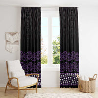 Maori Taniko Patterns Window Curtain Purple Niho Taniwha Mix Paatiki Motifs