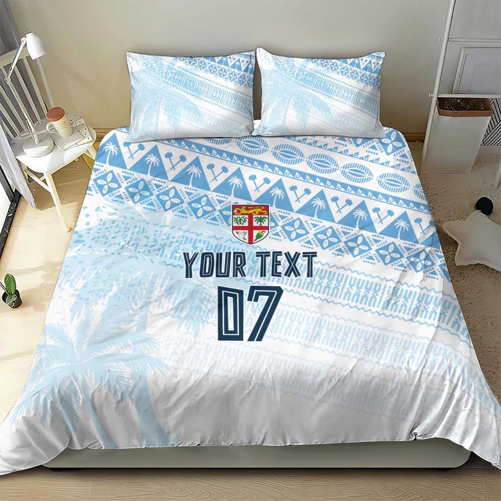 Fiji Rugby Custom Kaiviti Masi Bedding Set Turquoise - Polynesian Pride