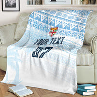 Fiji Rugby Custom Kaiviti Masi Blanket Turquoise - Polynesian Pride