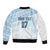 Fiji Rugby Custom Kaiviti Masi Bomber Jacket Turquoise - Polynesian Pride
