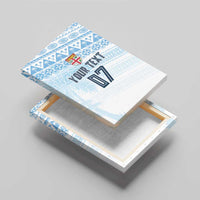Fiji Rugby Custom Kaiviti Masi Canvas Wall Art Turquoise - Polynesian Pride