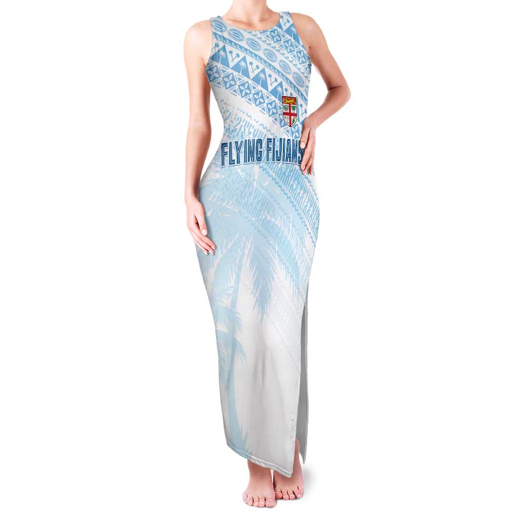 Fiji Rugby Custom Kaiviti Masi Family Matching Tank Maxi Dress and Hawaiian Shirt Turquoise - Polynesian Pride