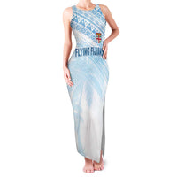 Fiji Rugby Custom Kaiviti Masi Family Matching Tank Maxi Dress and Hawaiian Shirt Turquoise - Polynesian Pride