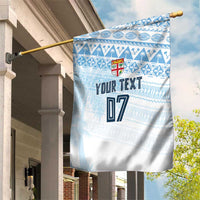 Fiji Rugby Custom Kaiviti Masi Garden Flag Turquoise - Polynesian Pride