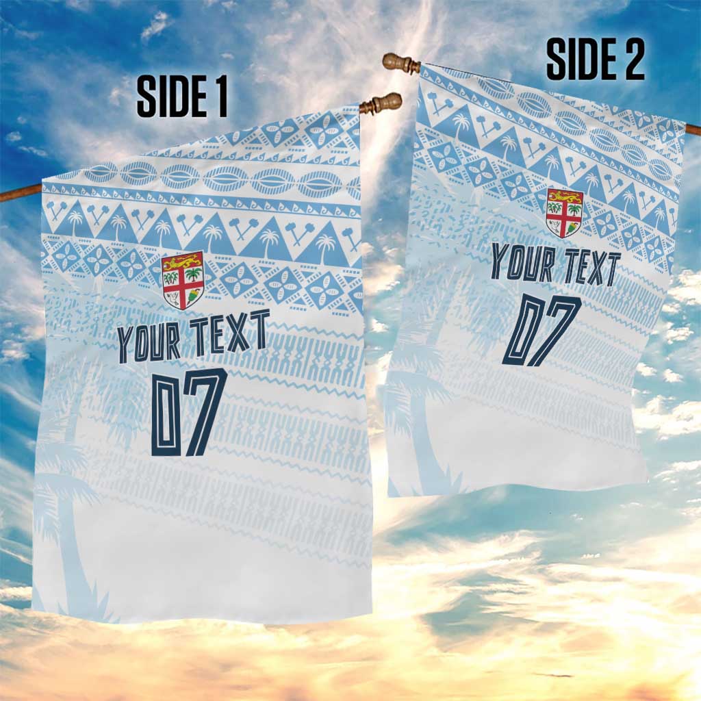 Fiji Rugby Custom Kaiviti Masi Garden Flag Turquoise - Polynesian Pride