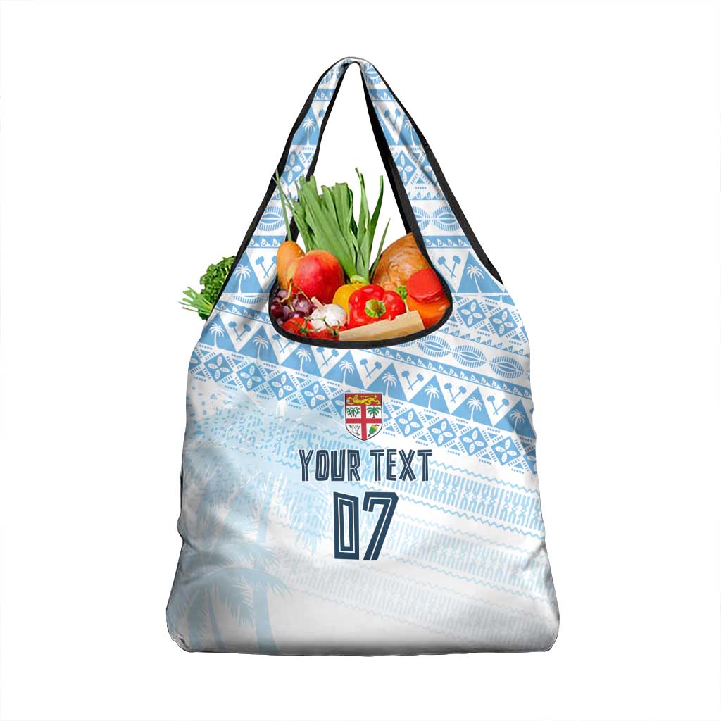 Fiji Rugby Custom Kaiviti Masi Grocery Bag Turquoise - Polynesian Pride