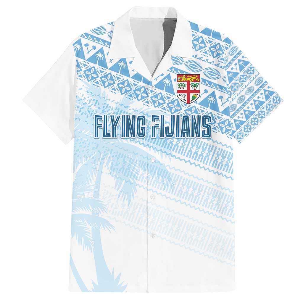 Fiji Rugby Custom Kaiviti Masi Hawaiian Shirt Turquoise - Polynesian Pride