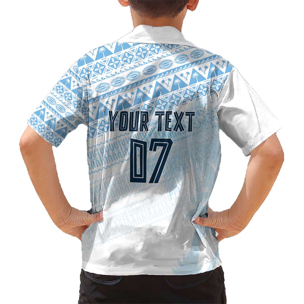 Fiji Rugby Custom Kaiviti Masi Hawaiian Shirt Turquoise - Polynesian Pride