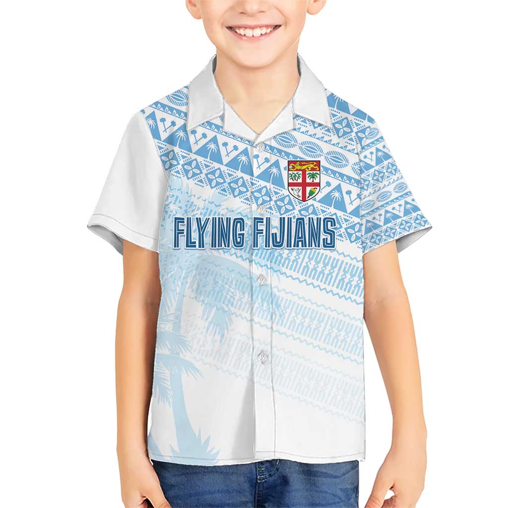 Fiji Rugby Custom Kaiviti Masi Kid Hawaiian Shirt Turquoise - Polynesian Pride