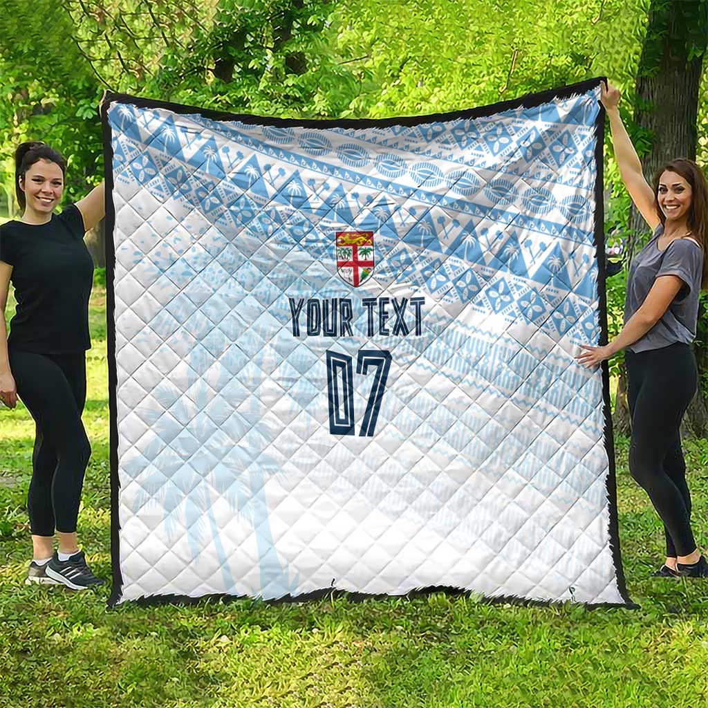 Fiji Rugby Custom Kaiviti Masi Quilt Turquoise - Polynesian Pride