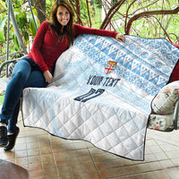 Fiji Rugby Custom Kaiviti Masi Quilt Turquoise - Polynesian Pride