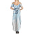 Fiji Rugby Custom Kaiviti Masi Summer Maxi Dress Turquoise - Polynesian Pride