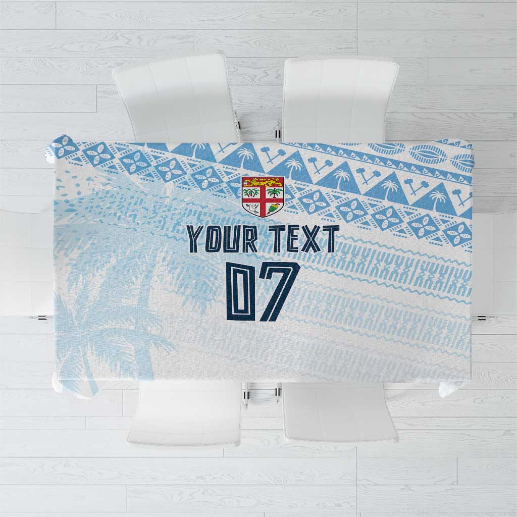 Fiji Rugby Custom Kaiviti Masi Tablecloth Turquoise - Polynesian Pride