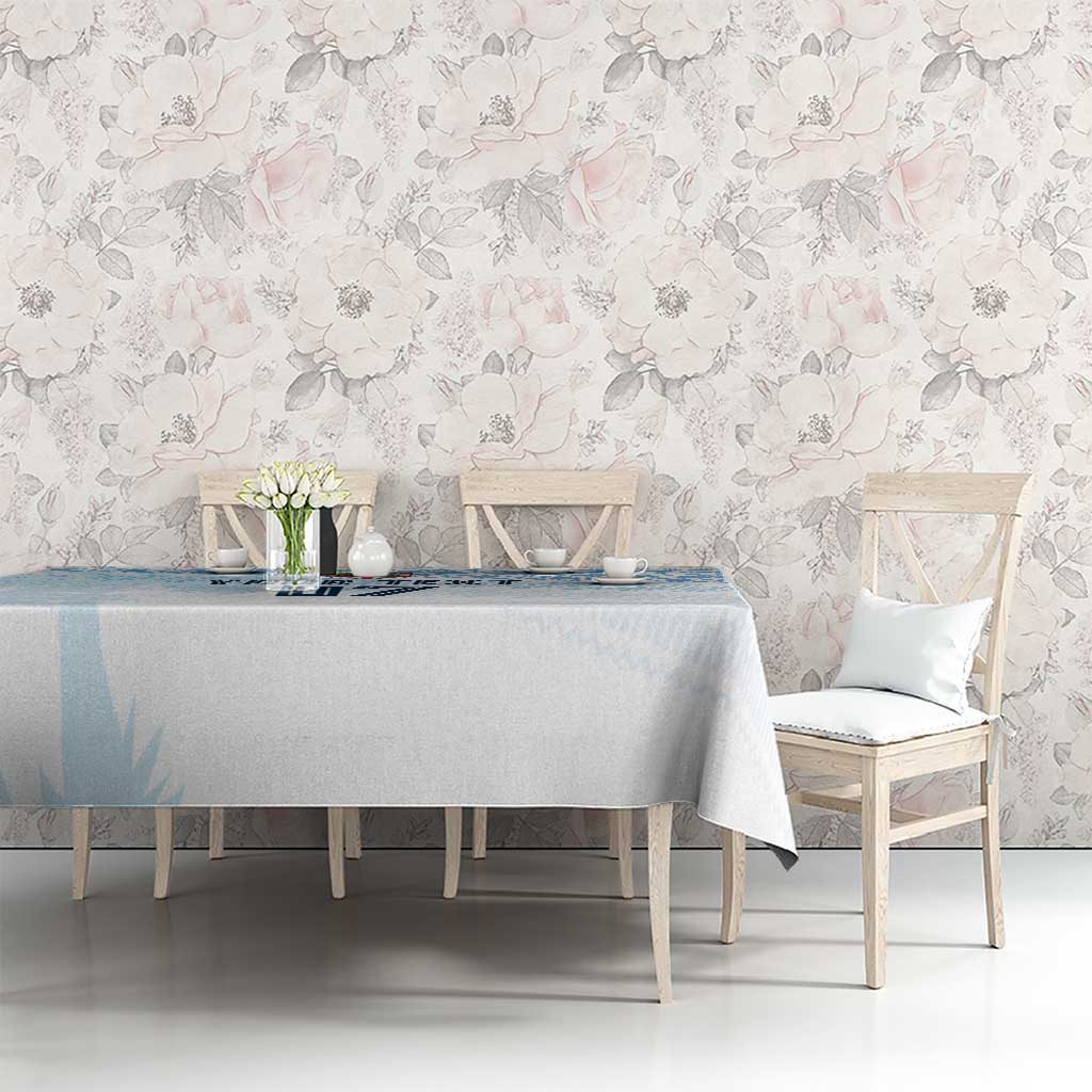 Fiji Rugby Custom Kaiviti Masi Tablecloth Turquoise - Polynesian Pride