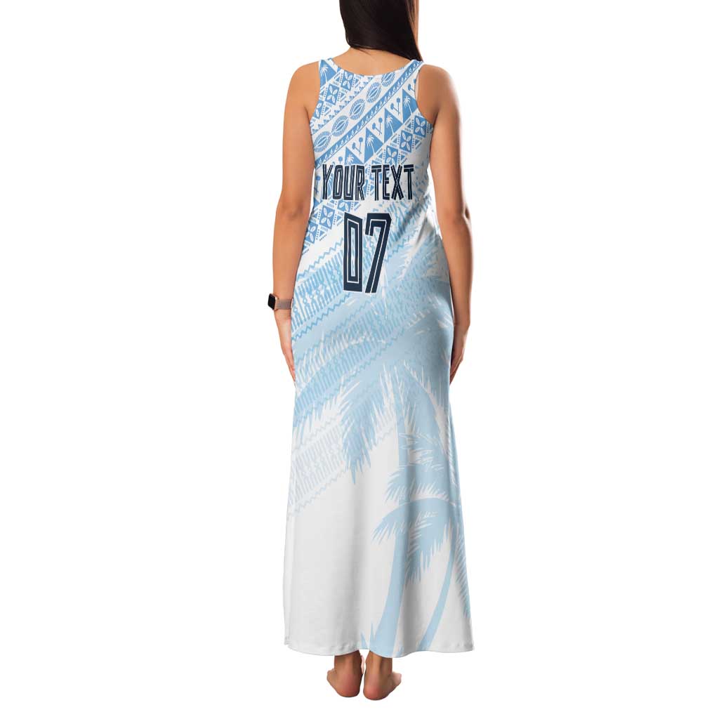 Fiji Rugby Custom Kaiviti Masi Tank Maxi Dress Turquoise - Polynesian Pride