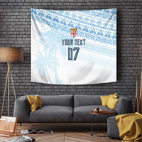 Fiji Rugby Custom Kaiviti Masi Tapestry Turquoise - Polynesian Pride