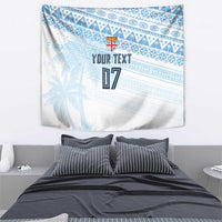Fiji Rugby Custom Kaiviti Masi Tapestry Turquoise - Polynesian Pride