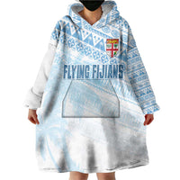 Fiji Rugby Custom Kaiviti Masi Wearable Blanket Hoodie Turquoise - Polynesian Pride