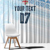 Fiji Rugby Custom Kaiviti Masi Window Curtain Turquoise - Polynesian Pride