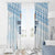 Fiji Rugby Custom Kaiviti Masi Window Curtain Turquoise - Polynesian Pride