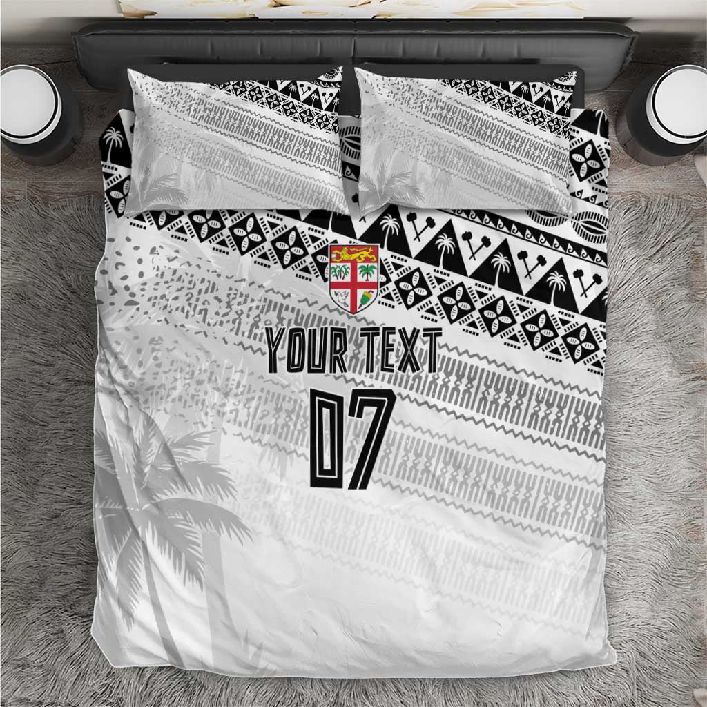 Fiji Rugby Custom Kaiviti Masi Bedding Set Black - Polynesian Pride