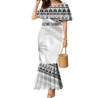 Fiji Rugby Custom Kaiviti Masi Family Matching Mermaid Dress and Hawaiian Shirt Black - Polynesian Pride