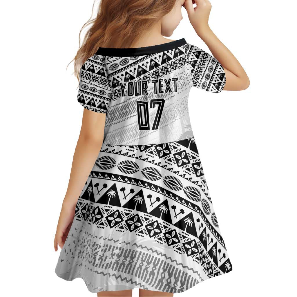 Fiji Rugby Custom Kaiviti Masi Family Matching Off Shoulder Maxi Dress and Hawaiian Shirt Black - Polynesian Pride