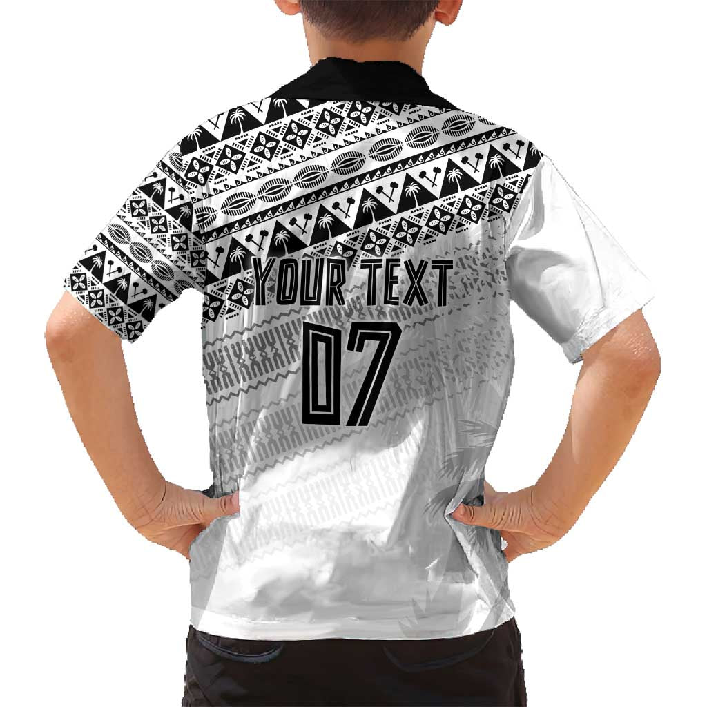 Fiji Rugby Custom Kaiviti Masi Family Matching Tank Maxi Dress and Hawaiian Shirt Black - Polynesian Pride