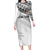 Fiji Rugby Custom Kaiviti Masi Long Sleeve Bodycon Dress Black - Polynesian Pride