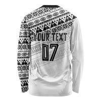 Fiji Rugby Custom Kaiviti Masi Long Sleeve Shirt Black - Polynesian Pride