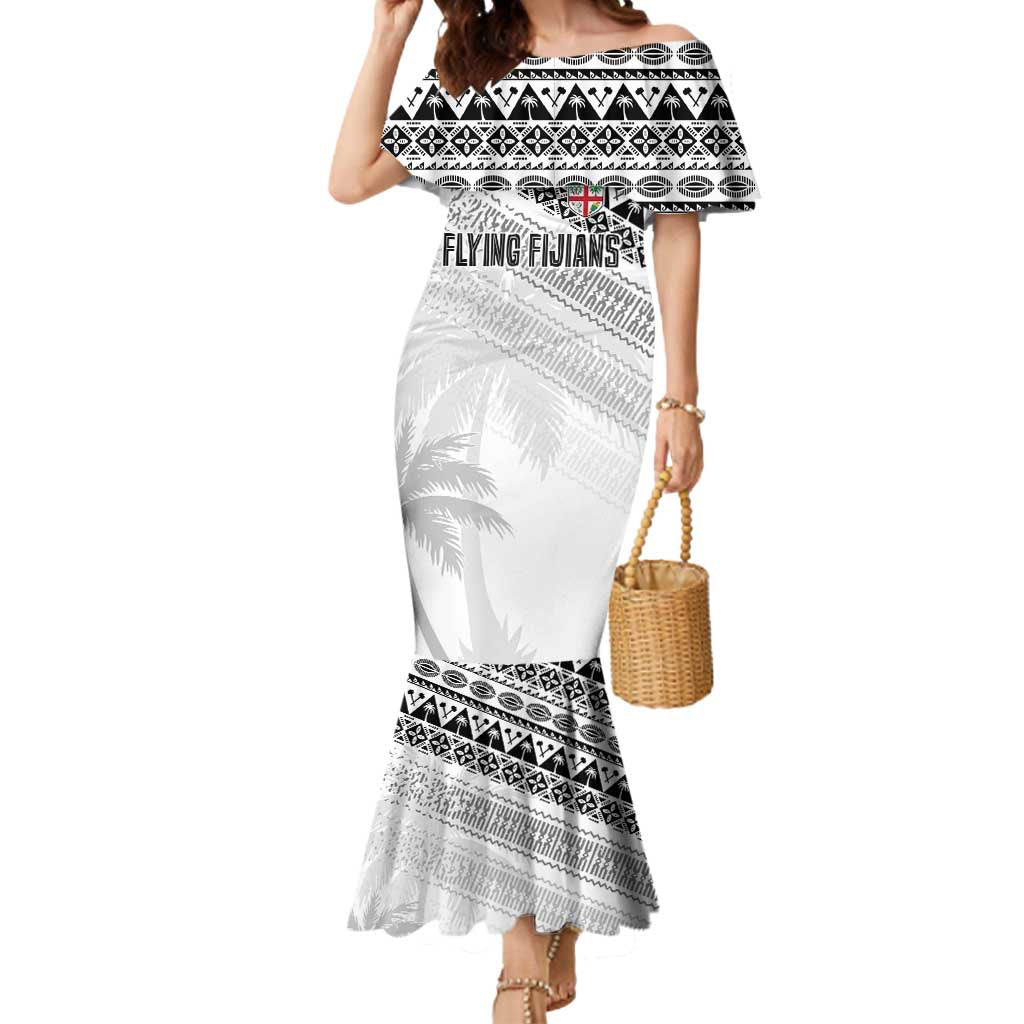 Fiji Rugby Custom Kaiviti Masi Mermaid Dress Black - Polynesian Pride