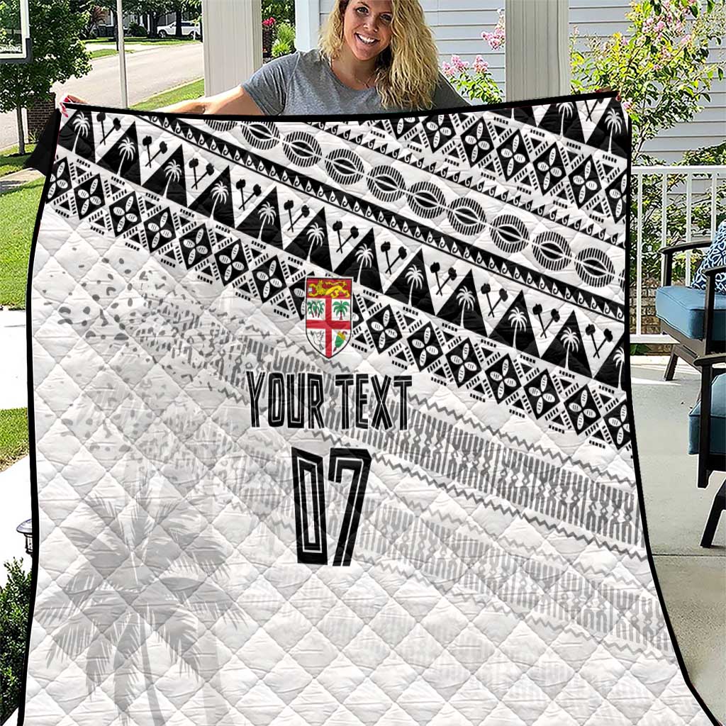 Fiji Rugby Custom Kaiviti Masi Quilt Black - Polynesian Pride