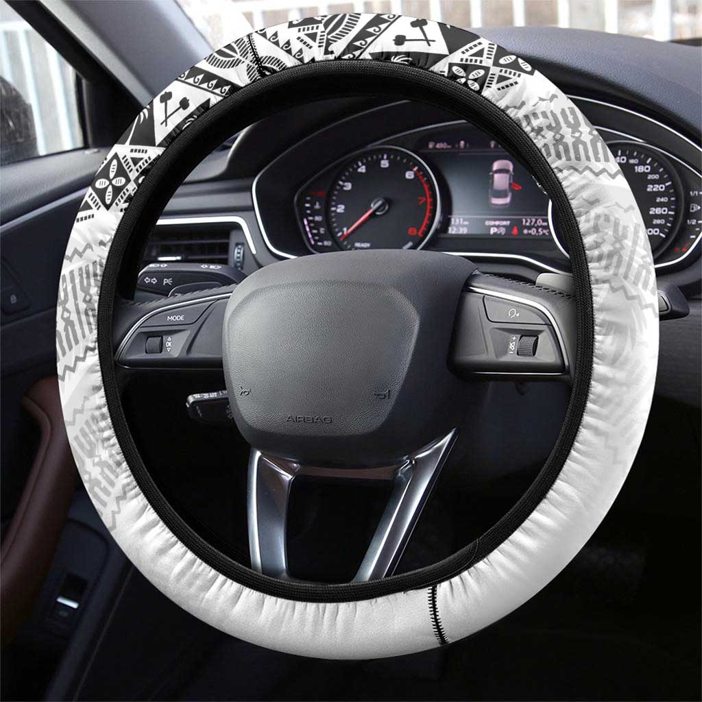 Fiji Rugby Kaiviti Masi Steering Wheel Cover Black - Polynesian Pride
