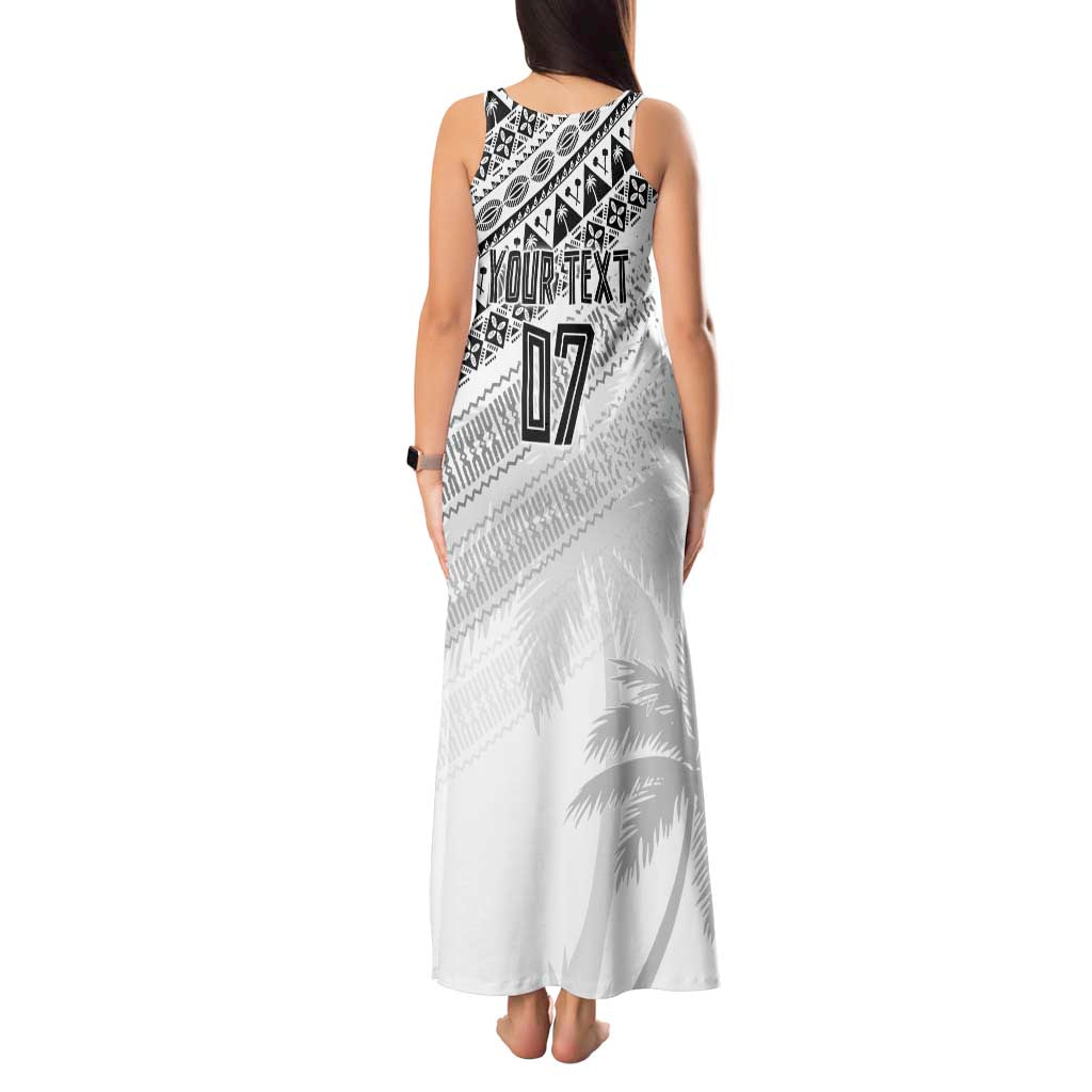 Fiji Rugby Custom Kaiviti Masi Tank Maxi Dress Black - Polynesian Pride