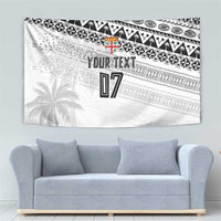 Fiji Rugby Custom Kaiviti Masi Tapestry Black - Polynesian Pride