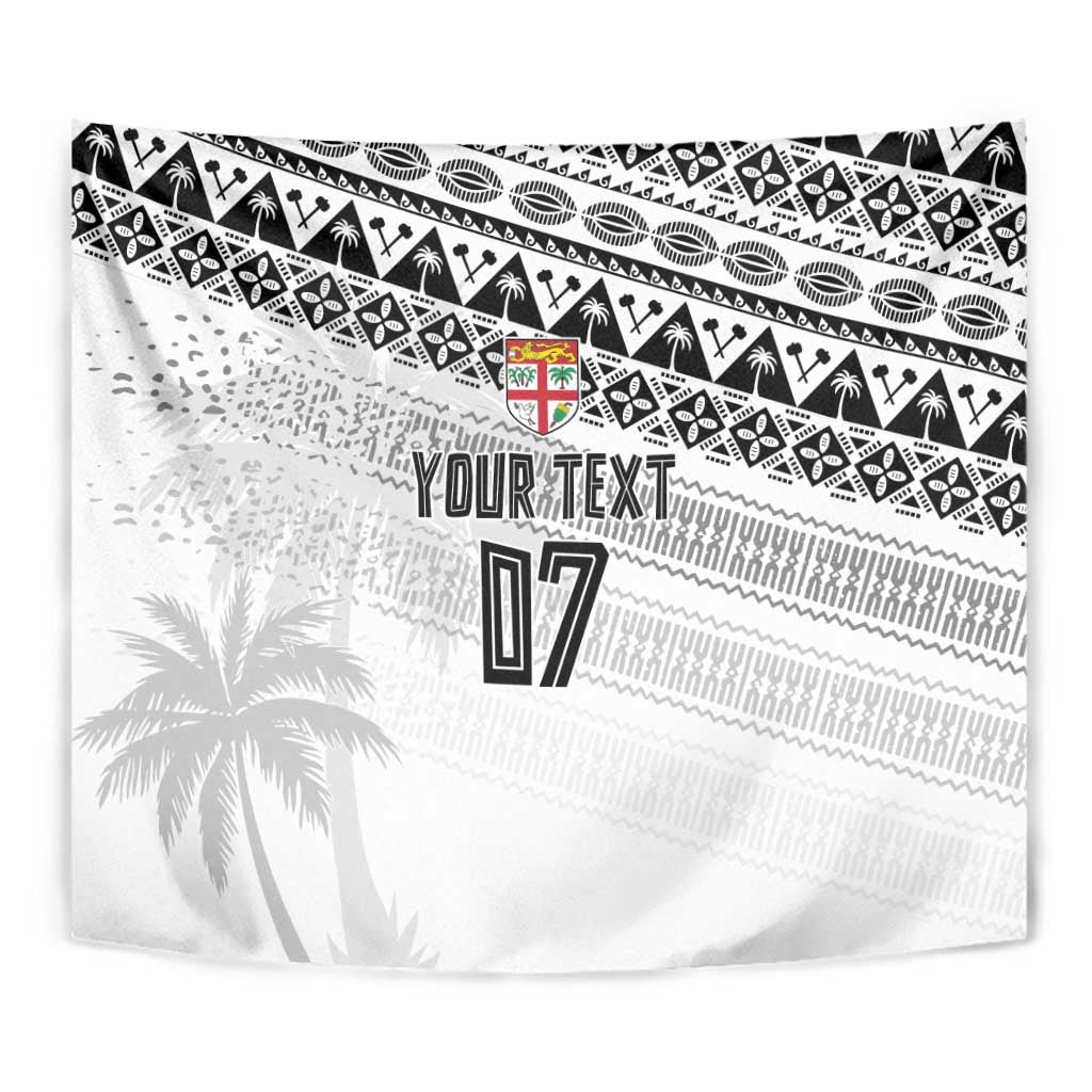 Fiji Rugby Custom Kaiviti Masi Tapestry Black - Polynesian Pride