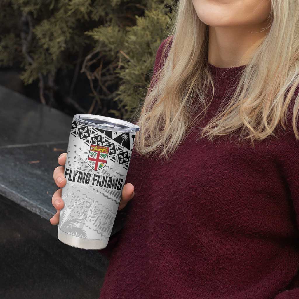 Fiji Rugby Custom Kaiviti Masi Tumbler Cup Black - Polynesian Pride