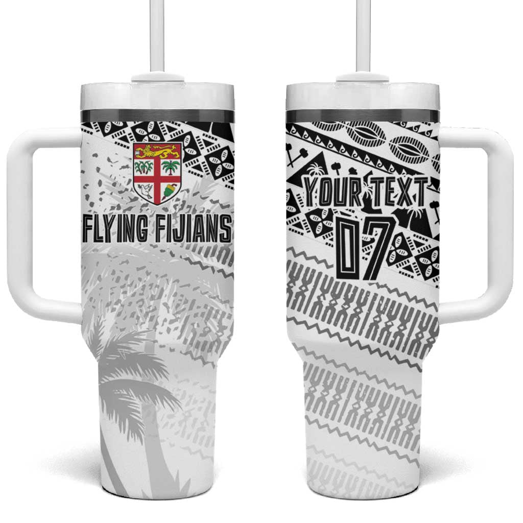 Fiji Rugby Custom Kaiviti Masi Tumbler With Handle Black - Polynesian Pride