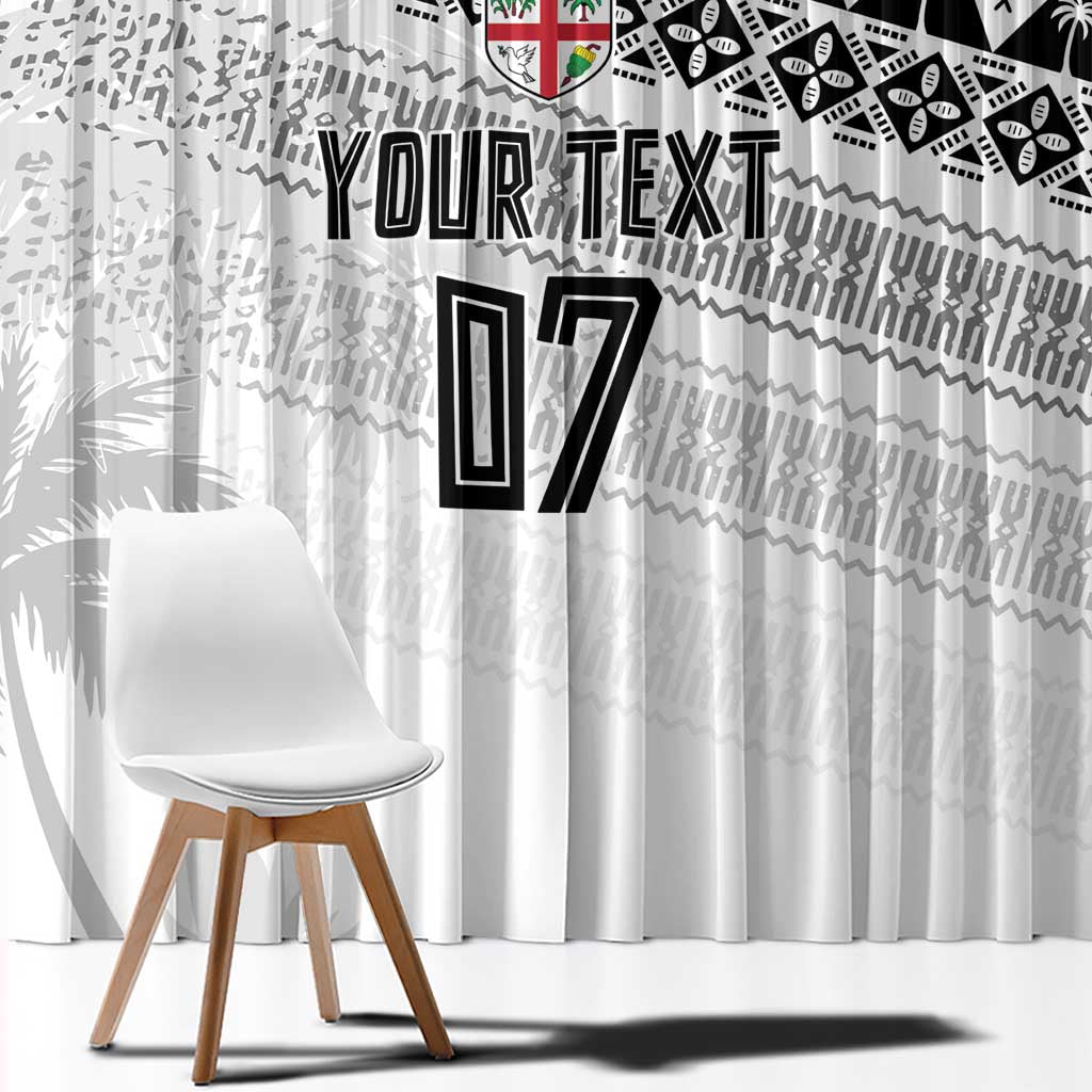 Fiji Rugby Custom Kaiviti Masi Window Curtain Black - Polynesian Pride