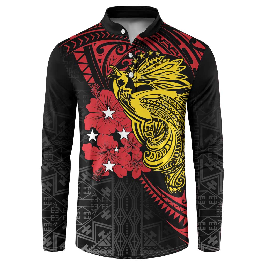 Papua New Guinea 49th Independence Day Button Sweatshirt Motuan Revareva Bird-of-Paradise