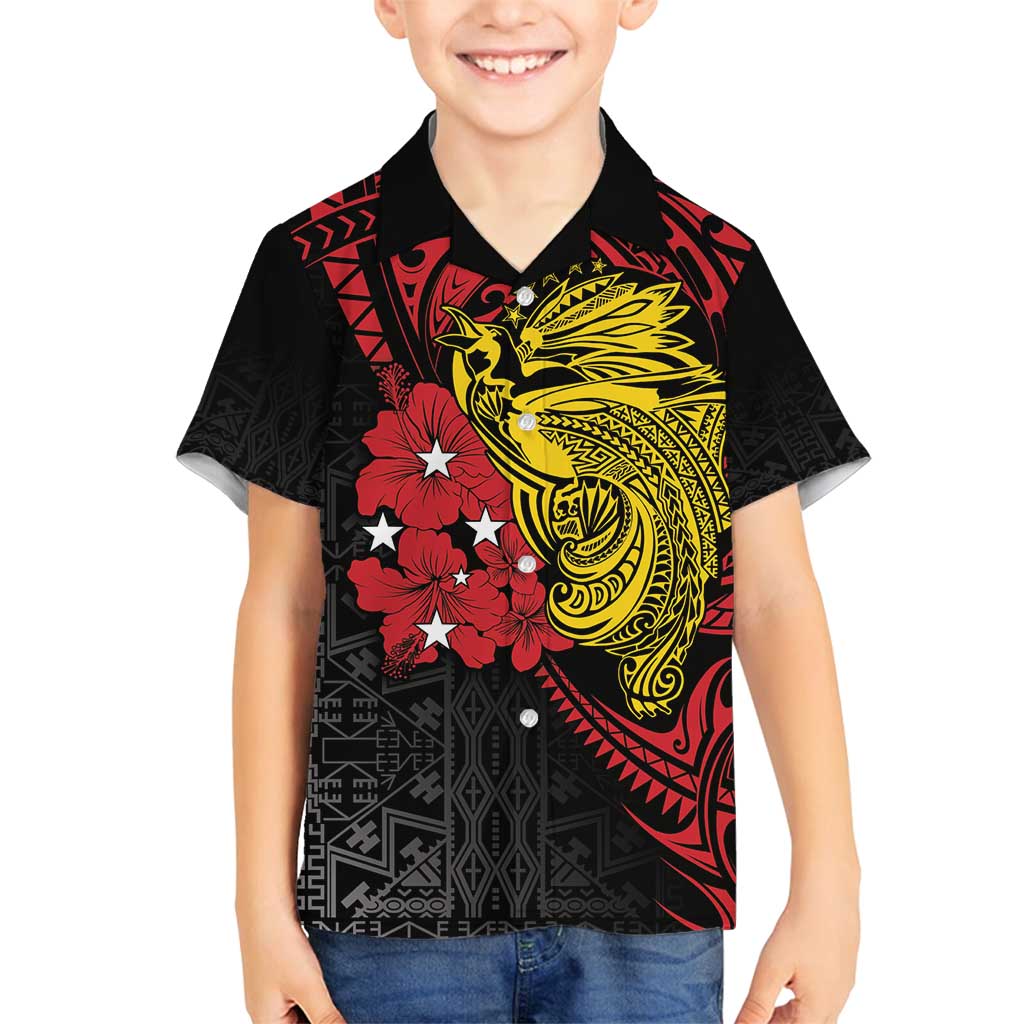 Papua New Guinea 49th Independence Day Family Matching Tank Maxi Dress and Hawaiian Shirt Motuan Revareva Bird-of-Paradise