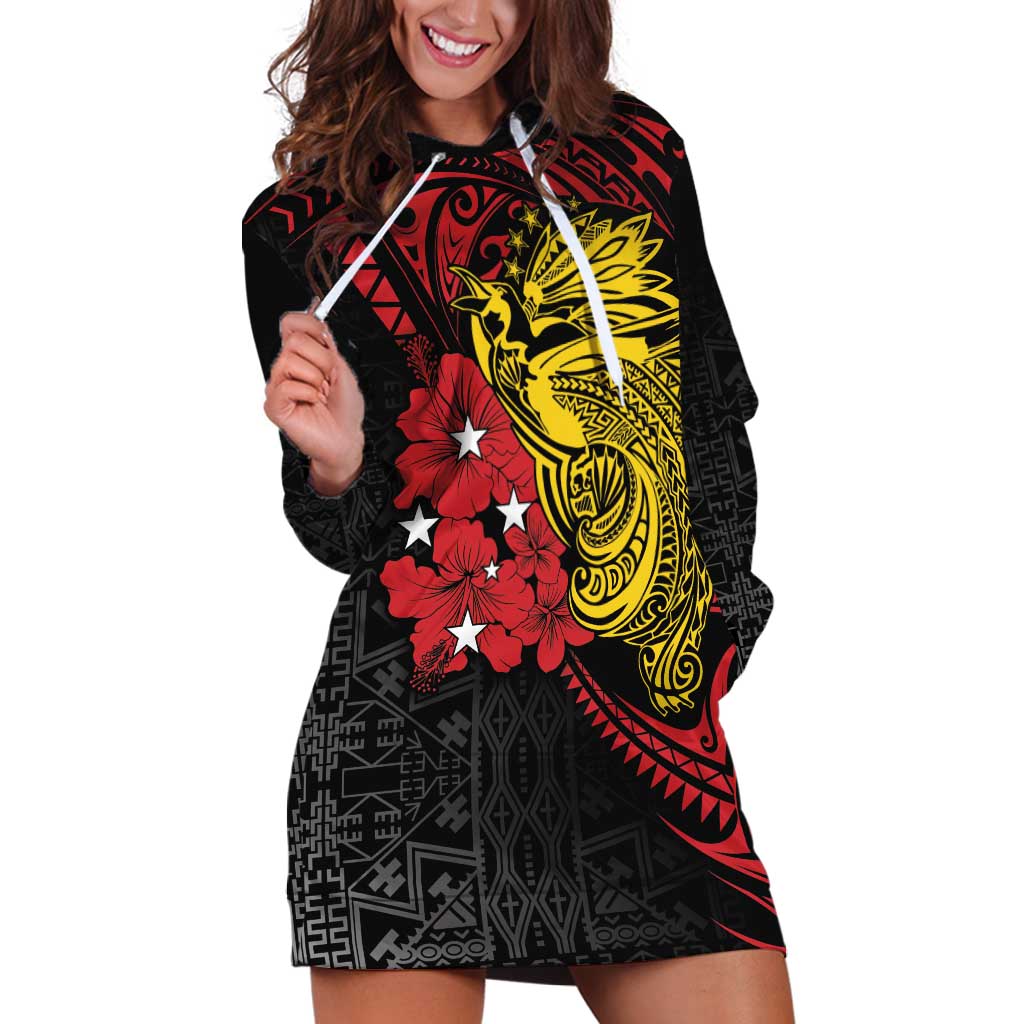 Papua New Guinea 49th Independence Day Hoodie Dress Motuan Revareva Bird-of-Paradise